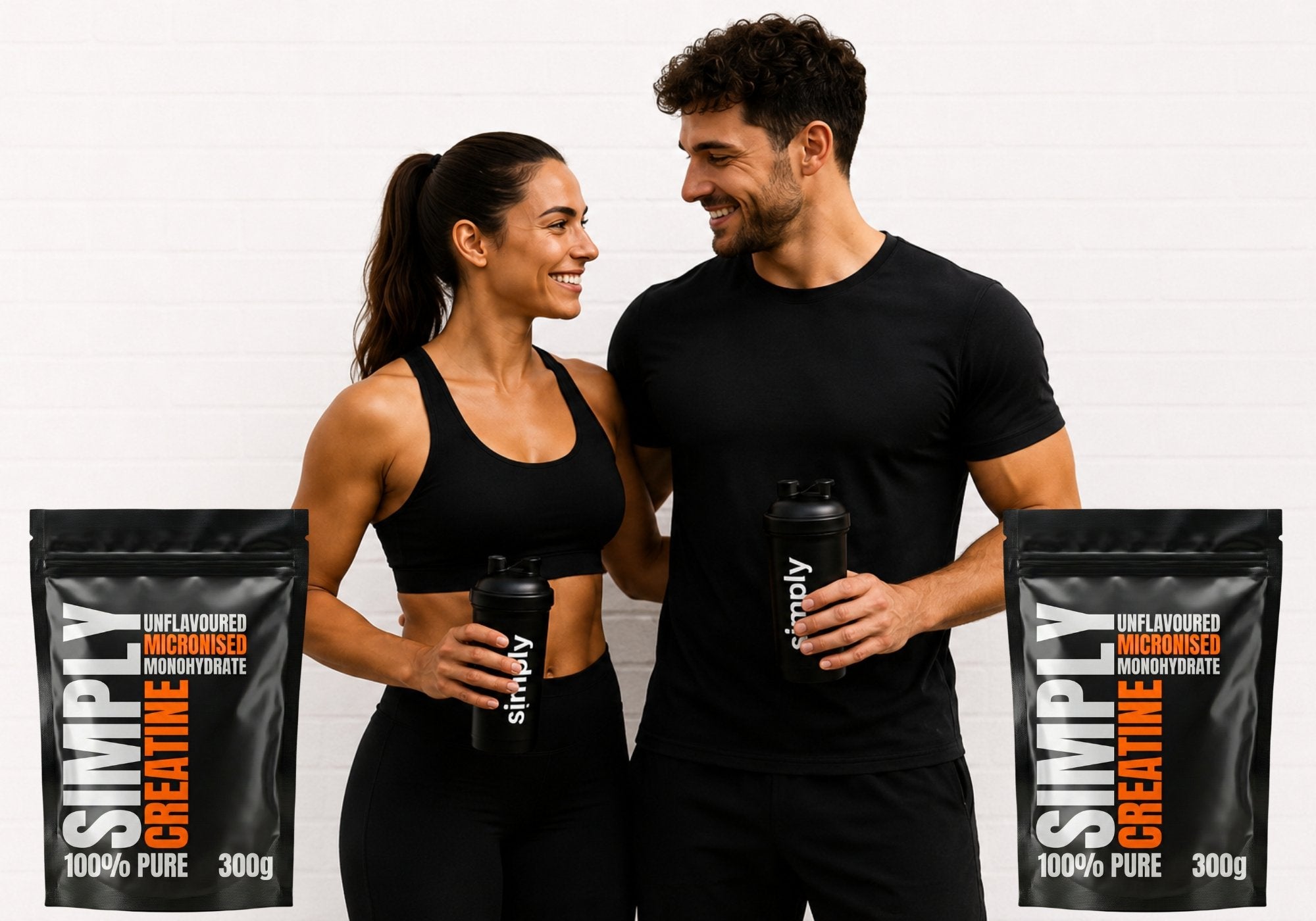 Athletic couple training together